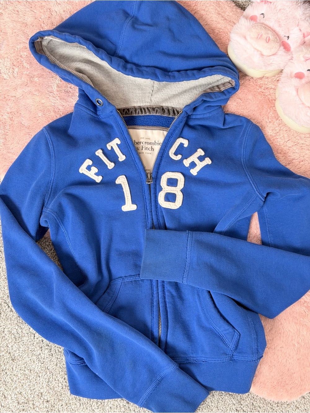 Abercrombie Blue Hooded Zip-Up Sweatshirt